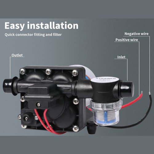 Load image into Gallery viewer, 12V Caravan Water Pump High Pressure Self-priming rv Camping Boat 70PSI 20.8L/M
