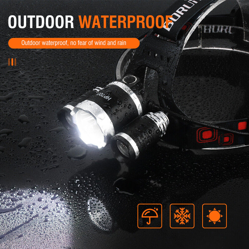 Load image into Gallery viewer, HP700 LED Headlamp Head Torch Lamp Rechargeable Light Headlight  Camping
