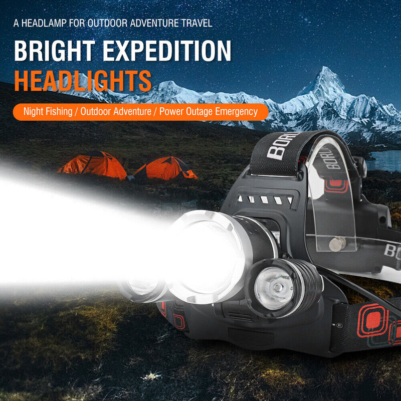 Load image into Gallery viewer, HP700 LED Headlamp Head Torch Lamp Rechargeable Light Headlight  Camping

