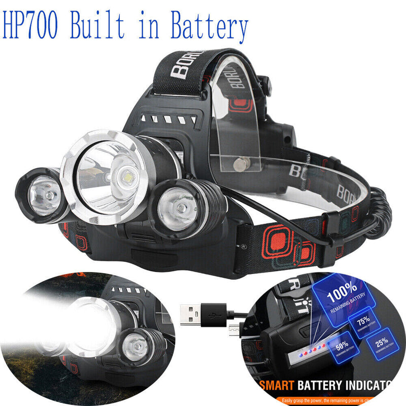 Load image into Gallery viewer, HP700 LED Headlamp Head Torch Lamp Rechargeable Light Headlight  Camping
