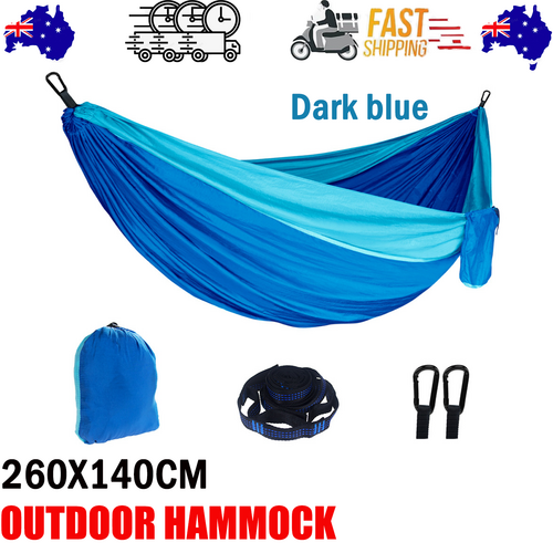 Load image into Gallery viewer, Outdoor Camping Hammock  Lightweight 260x140cm Portable Travel Darkblue
