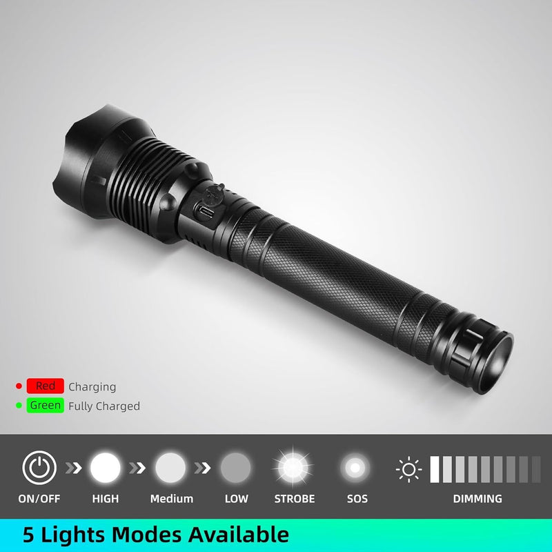 Load image into Gallery viewer, Tactical LCD Digital Display Waterproof High Powered LED Flashlight Emergencies
