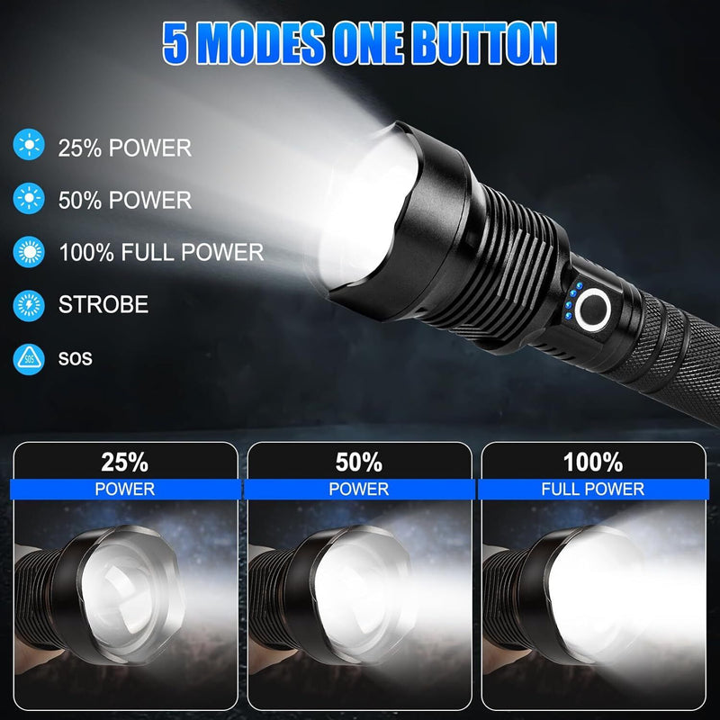 Load image into Gallery viewer, Tactical LCD Digital Display Waterproof High Powered LED Flashlight Emergencies
