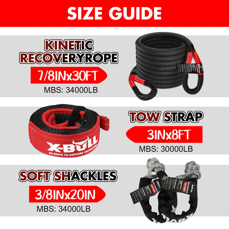 Load image into Gallery viewer, X-BULL Recovery Kit Kinetic Recovery Rope With 2PCS Recovery Tracks Gen2.0 Red
