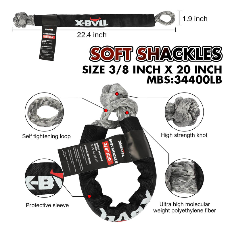 Load image into Gallery viewer, X-BULL Recovery Kit Kinetic Recovery Rope With Hitch Receiver 5T Recovery Receiver
