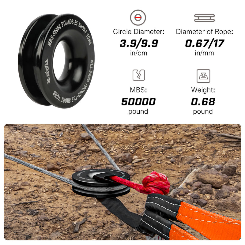 Load image into Gallery viewer, X-BULL Recovery Ring Soft Shackle Kit Snatch Block Pulley Rope Snatch Ring 4WD
