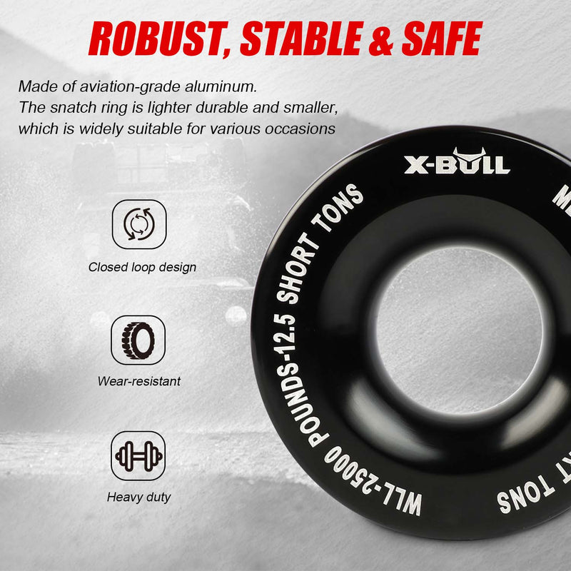 Load image into Gallery viewer, X-BULL Soft Shackle Synthetic Rope Recovery Snatch Ring /Recovery Hitch Receiver
