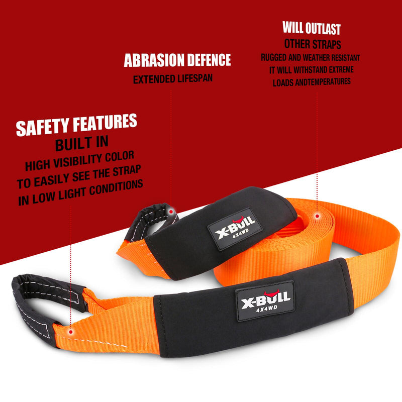 Load image into Gallery viewer, X-BULL Winch Recovery Kit Snatch Strap Off Road 4WD with Recovery Tracks Gen 2.0 Boards RED
