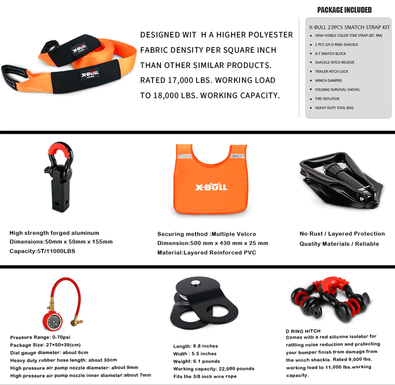 Load image into Gallery viewer, X-BULL 4WD Recovery Kit Snatch Strap / Recovery Tracks Gen3.0/ Mounting pins
