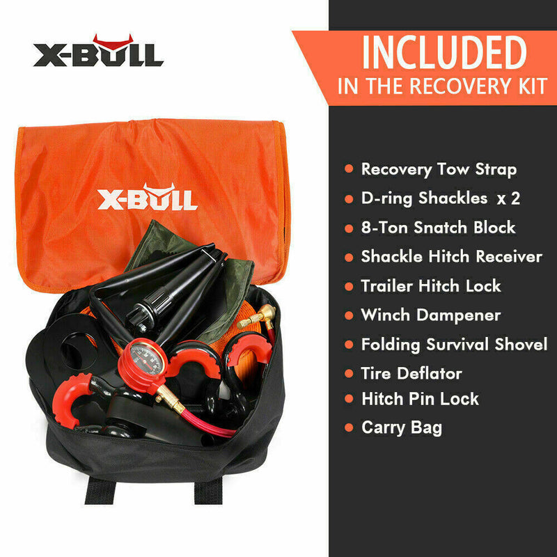 Load image into Gallery viewer, X-BULL Winch Recovery Kit 11PCS 4WD 4x4 Pack Off Road Snatch Strap Essential
