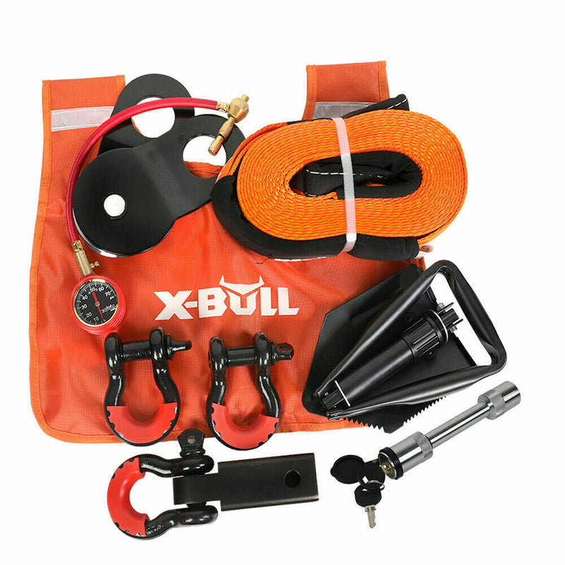 Load image into Gallery viewer, X-BULL Winch Recovery Kit 11PCS 4WD 4x4 Pack Off Road Snatch Strap Essential
