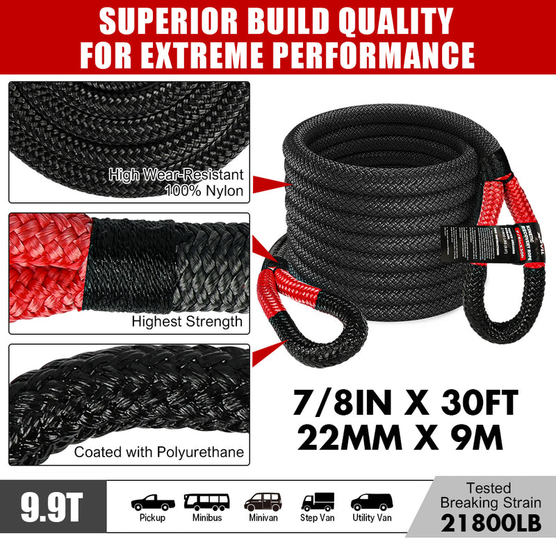 Load image into Gallery viewer, X-BULL Recovery Kit 4X4 Off-Road Kinetic Rope Snatch Strap Winch Damper 4WD13PCS
