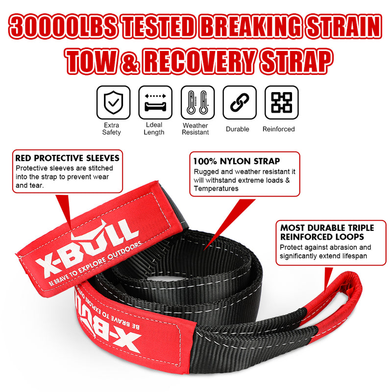 Load image into Gallery viewer, X-BULL Recovery Kit 4X4 Off-Road Kinetic Rope Snatch Strap Winch Damper 4WD13PCS
