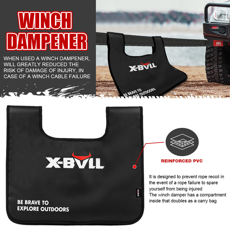 Load image into Gallery viewer, X-BULL Recovery Kit 4X4 Off-Road Kinetic Rope Snatch Strap Winch Damper 4WD13PCS
