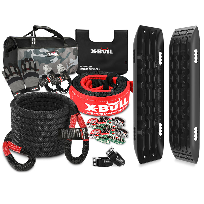 Load image into Gallery viewer, X-BULL Recovery Kit Kinetic Recovery Rope Snatch Strap / 2PCS Recovery Tracks 4WD Gen2.0
