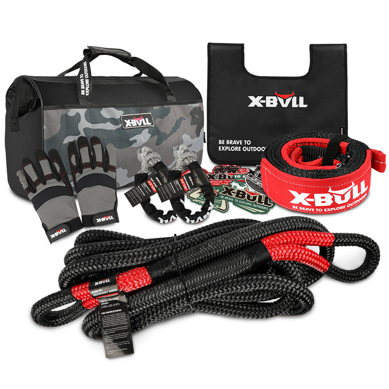 Load image into Gallery viewer, X-BULL Recovery Kit Kinetic Recovery Rope Snatch Strap / 2PCS Recovery Tracks 4WD Gen2.0
