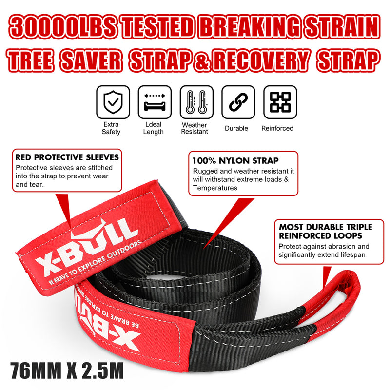 Load image into Gallery viewer, X-BULL Recovery Kit Kinetic Recovery Rope Snatch Strap / 2PCS Recovery Tracks 4WD Gen2.0
