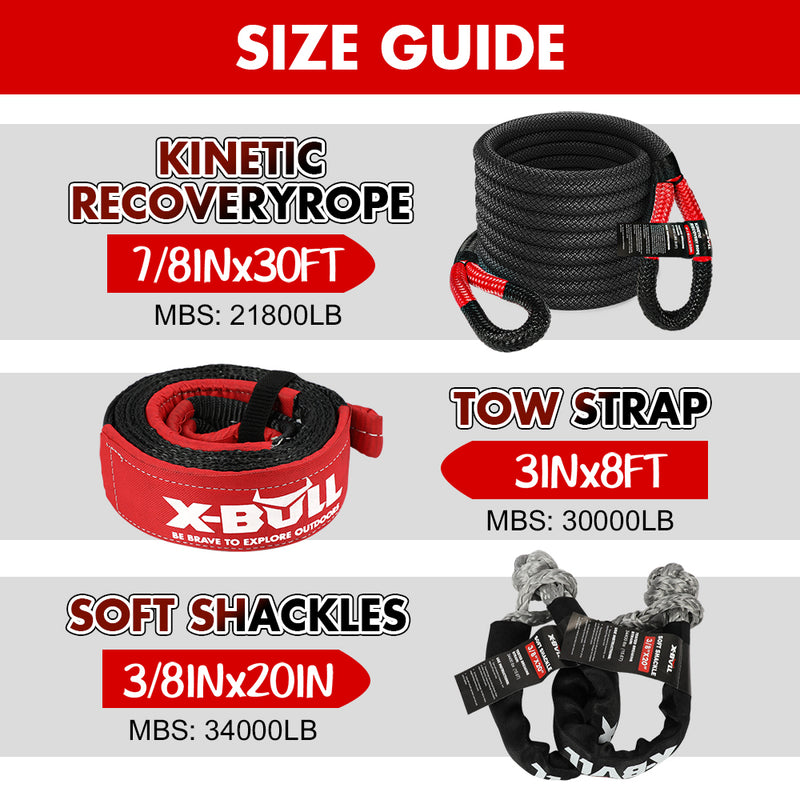 Load image into Gallery viewer, X-BULL Recovery Kit Kinetic Recovery Rope Snatch Strap / 2PCS Recovery Tracks 4WD Gen2.0
