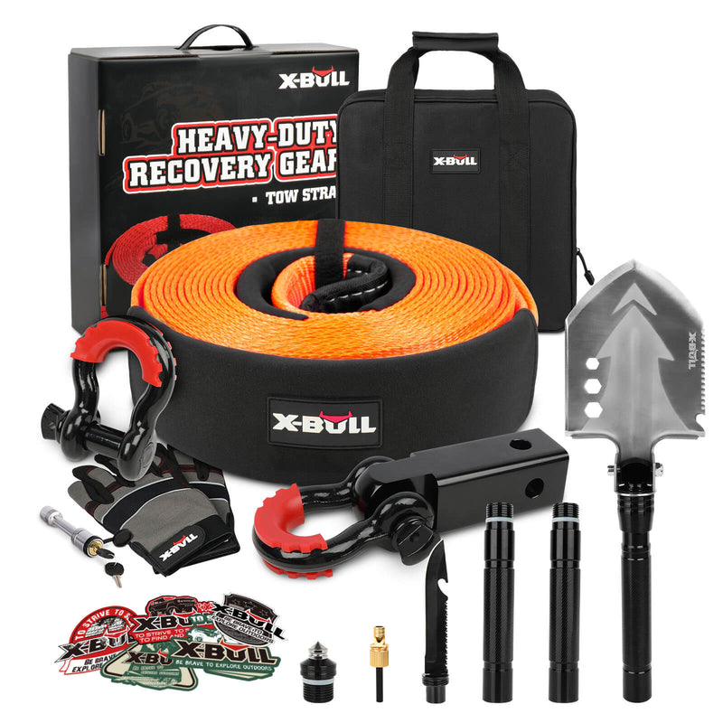 Load image into Gallery viewer, X-BULL 4WD Recovery Kit Snatch Strap Hitch Receiver Folding Shovel Survival 4X4
