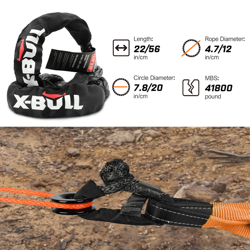 Load image into Gallery viewer, X-BULL 4WD Recovery Kit Off Road Snatch Strap Soft Shackles Snatch Block Pulley
