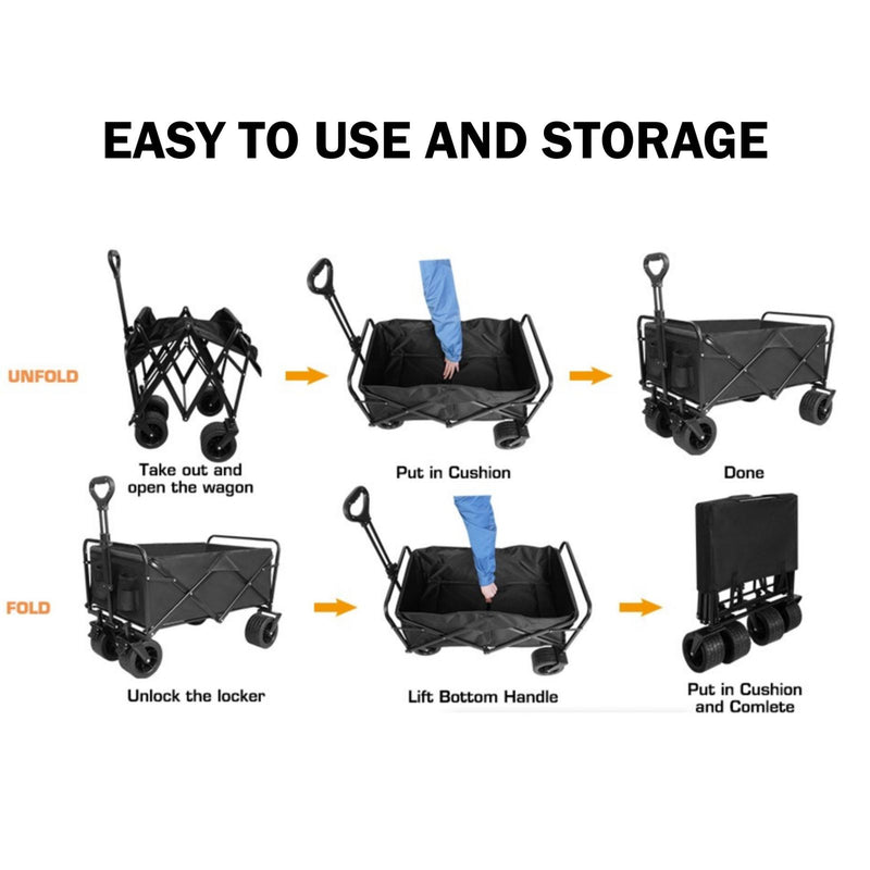 Load image into Gallery viewer, Folding Cart Small Black
