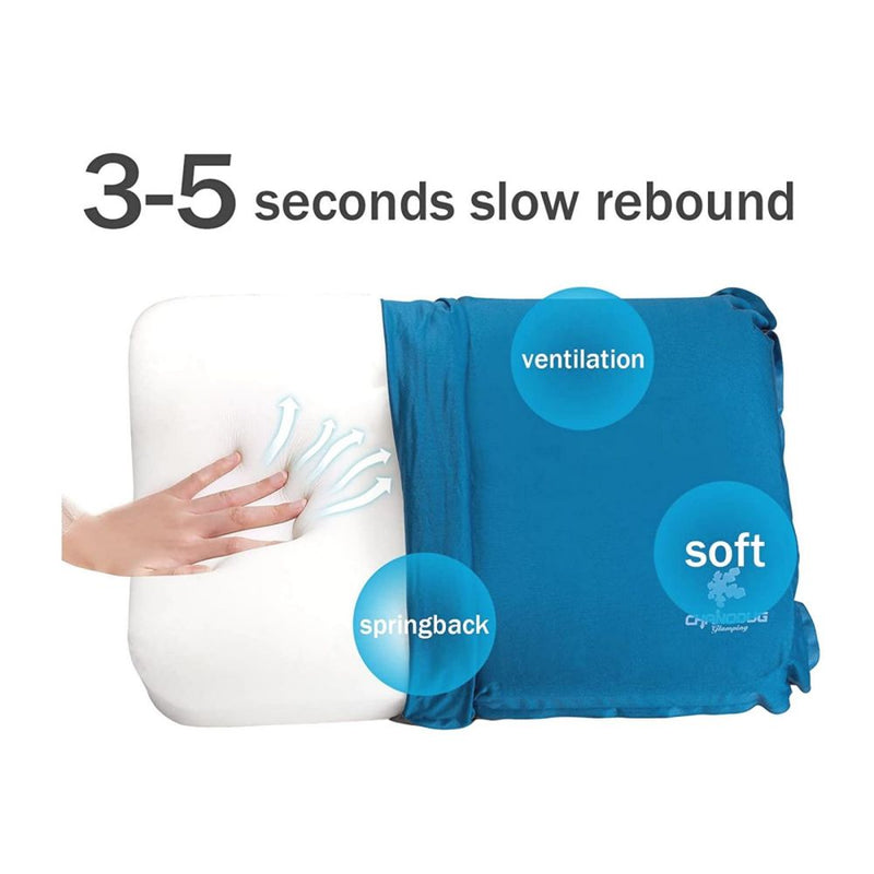 Load image into Gallery viewer, Self Inflating Camping Pillow with Ergonomic 4D Support - Blue
