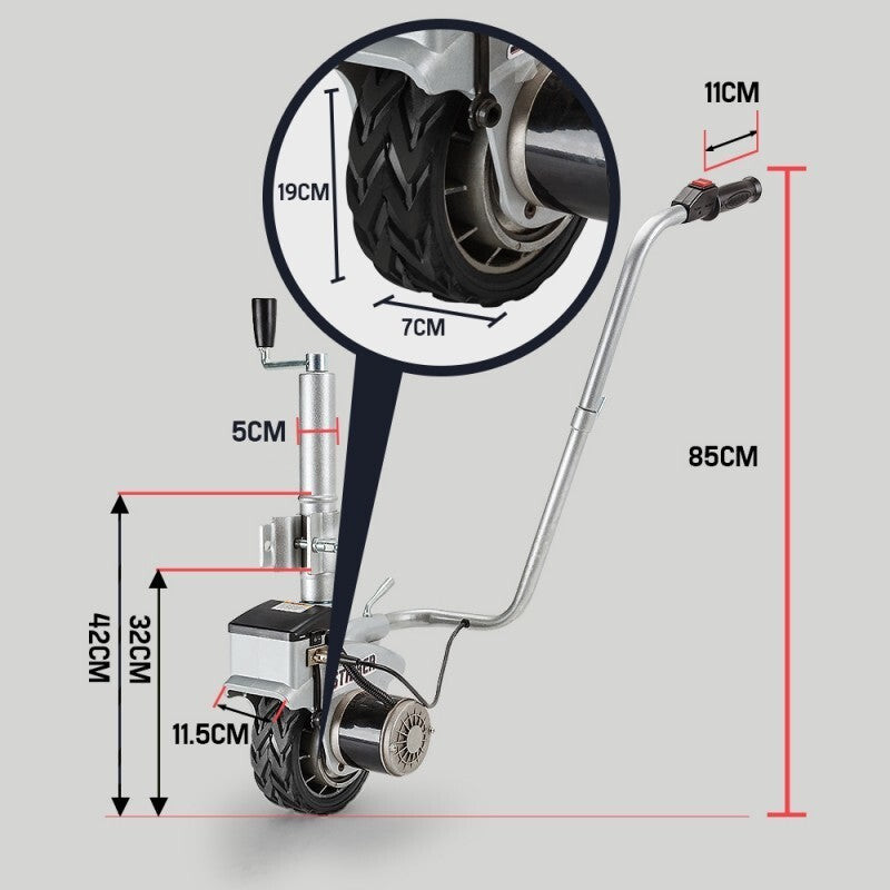 Load image into Gallery viewer, T-REX Motorised Jockey Wheel Electric Power Mover 12V 350W Caravan Trailer Boat
