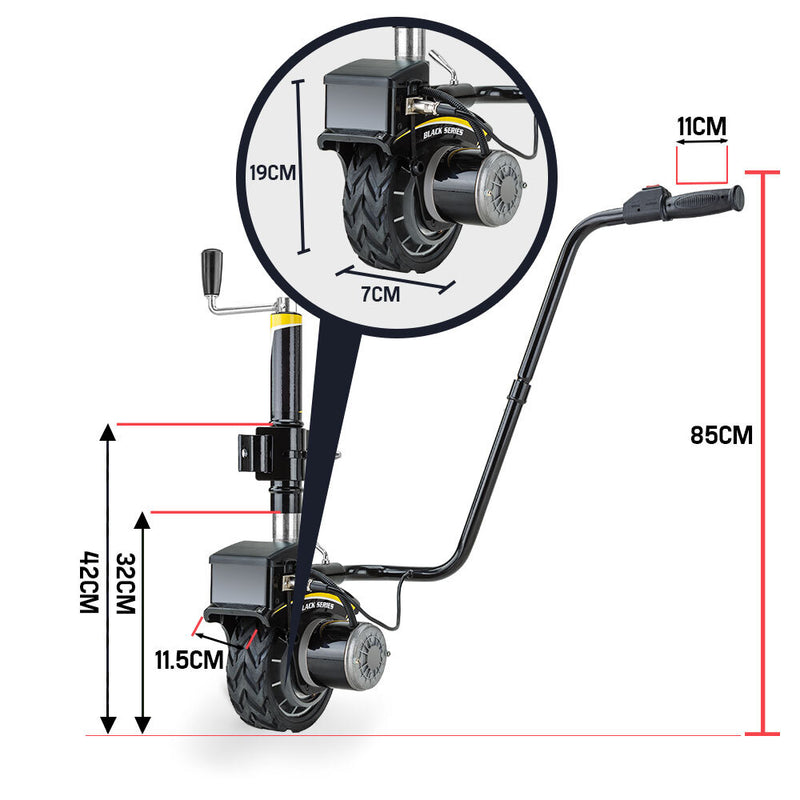 Load image into Gallery viewer, T-REX Motorised Jockey Wheel Electric Power Mover 12V 350W Caravan Trailer Boat
