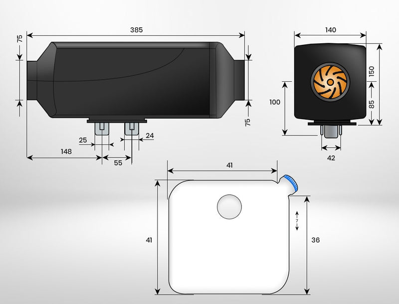 Load image into Gallery viewer, Thermomate Diesel Heater 12V 5kW Caravan Tank Remote Camper Trailer Van Air Motorhome Parking RV
