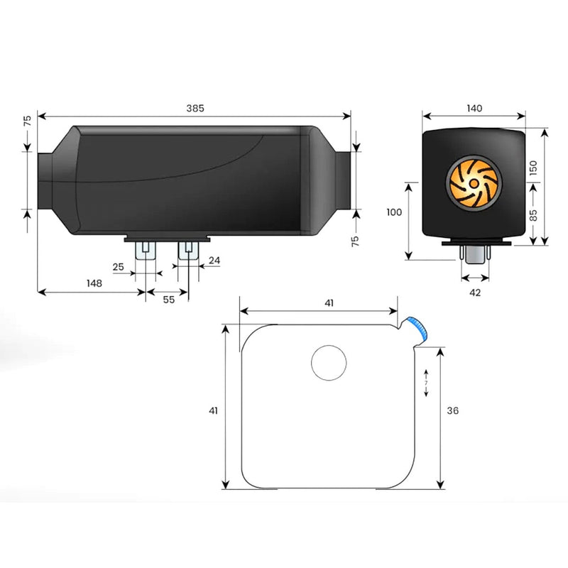 Load image into Gallery viewer, Diesel Heater 12V Caravan Camper Trailer Van Air Motorhome 5kW Volt Parking RV
