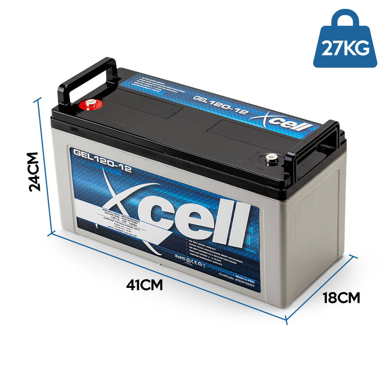 Load image into Gallery viewer, X-CELL GEL Battery 12V 120Ah Portable Sealed SLA Camping Solar Marine
