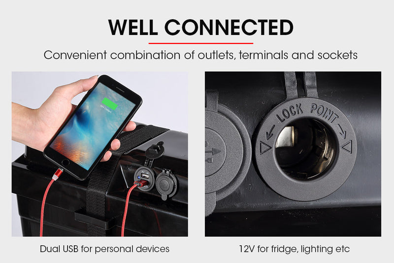 Load image into Gallery viewer, X-CELL Deep Cycle Battery Box Marine Storage Case 12v Camper Camping Boat Power
