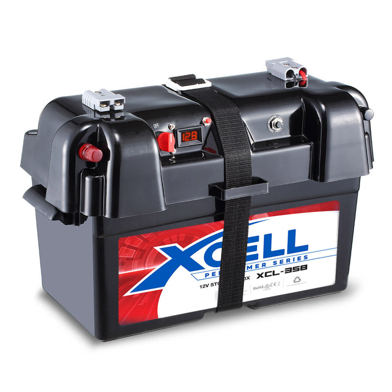 Load image into Gallery viewer, X-CELL Deep Cycle Battery Box Marine Storage Case Boat 12v Camper Camping Power
