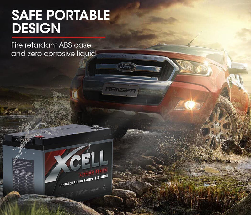 Load image into Gallery viewer, X-CELL 130Ah 12v Lithium Battery LiFePO4 Iron Phosphate  Deep Cycle Camping 4WD
