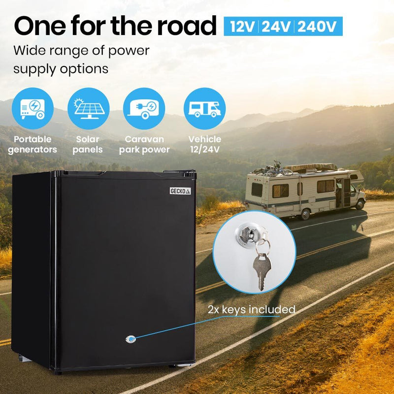 Load image into Gallery viewer, GECKO 70L Portable Fridge Freezer Camping Caravan Car Fridges 12V/24V/240V , Black
