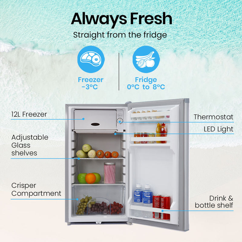 Load image into Gallery viewer, GECKO 95L Portable Upright Fridge Freezer Camping Caravans Bar Fridges Refrigerator 12V/24V/240V
