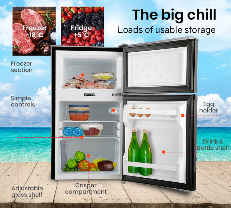 Load image into Gallery viewer, GECKO 95L Portable Upright Fridge Refrigerator 12V/24V/240V Caravan Motorhome
