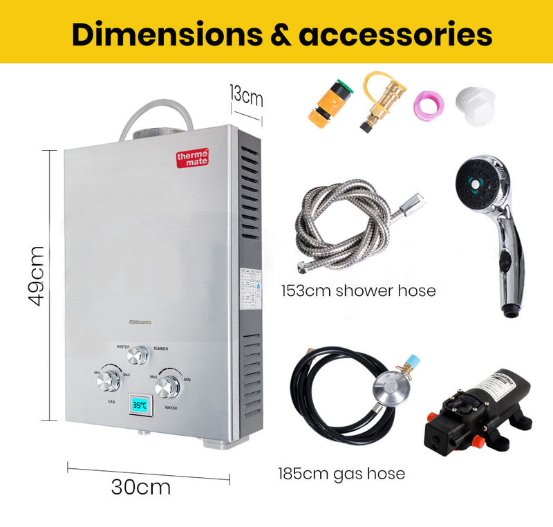 Load image into Gallery viewer, Thermomate Outdoor Water Heater Gas Camping Hot Portable Tankless Shower Pump
