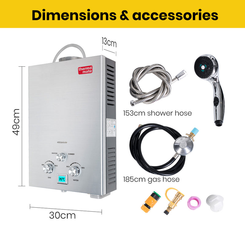 Load image into Gallery viewer, Thermomate Outdoor Water Heater Gas Camping Portable Tankless Hot Shower
