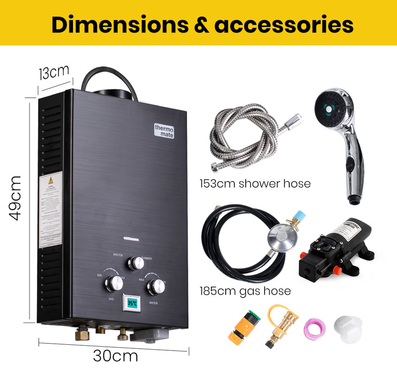 Load image into Gallery viewer, Thermomate Outdoor Water Heater Gas Camping Hot Portable Tankless Shower Pump
