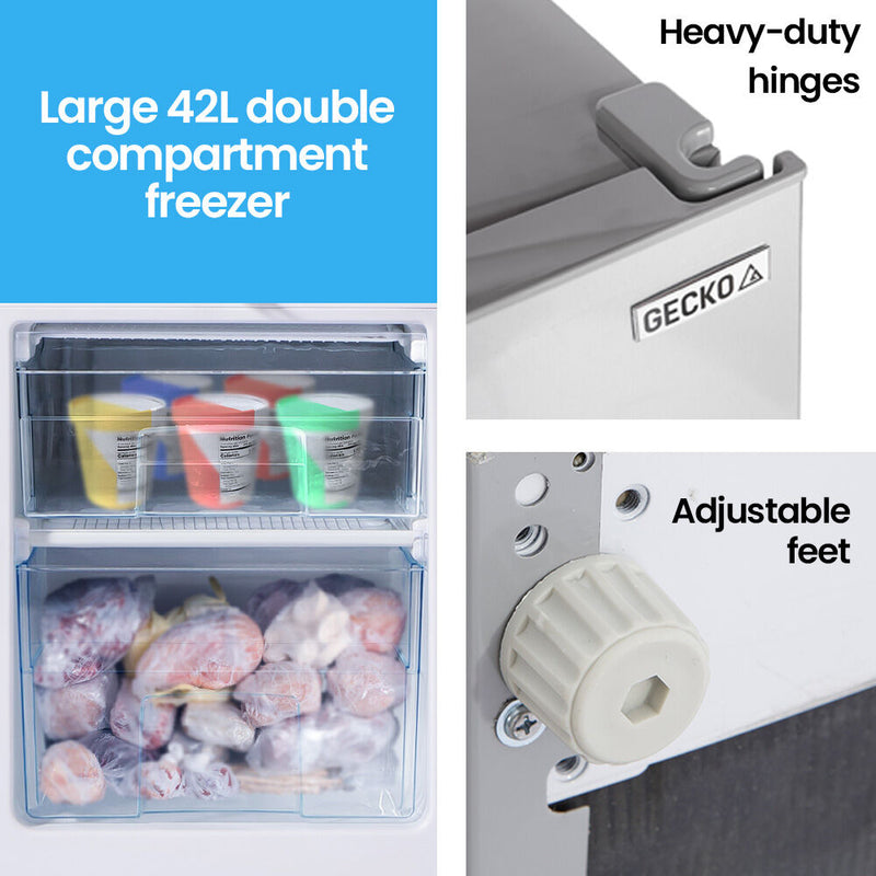 Load image into Gallery viewer, GECKO 119L Upright Portable Fridge / Freezer, 12V/24V/240V for Motorhome and Caravan, Silver

