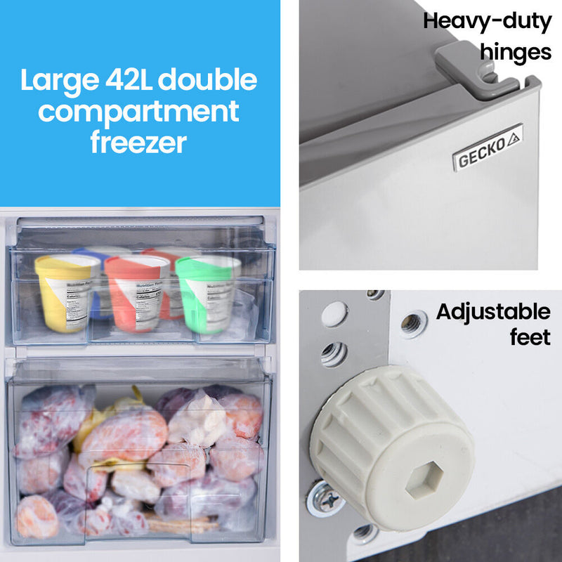 Load image into Gallery viewer, GECKO 139L Upright Portable Fridge / Freezer, 12V/24V/240V for Motorhome and Caravan, Silver
