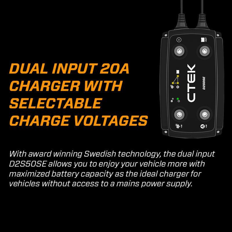 Load image into Gallery viewer, CTEK D250SE Dual Input DC-DC 20A Smart Battery Charger, Power Bank
