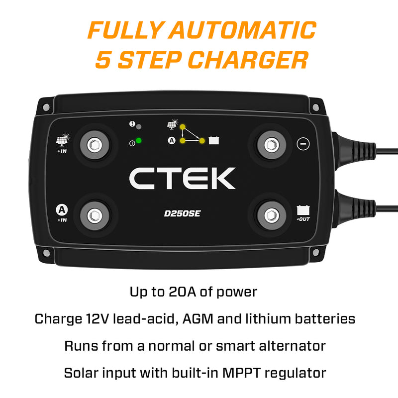 Load image into Gallery viewer, CTEK D250SE Dual Input DC-DC 20A Smart Battery Charger, Power Bank
