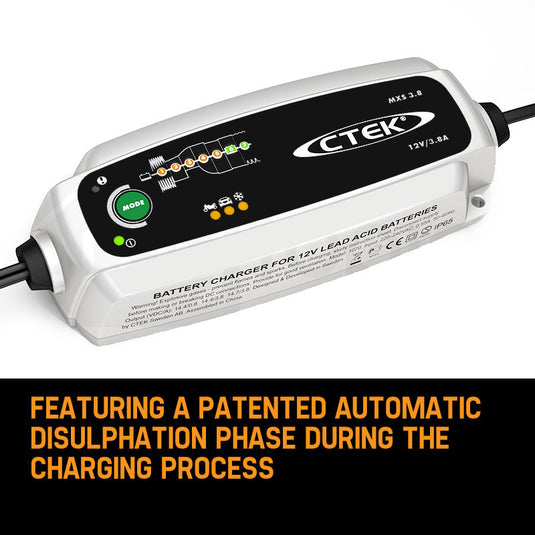 CTEK MXS 3.8 12V Smart Battery Charger Bundle Kit - Comfort Indicator Eyelet