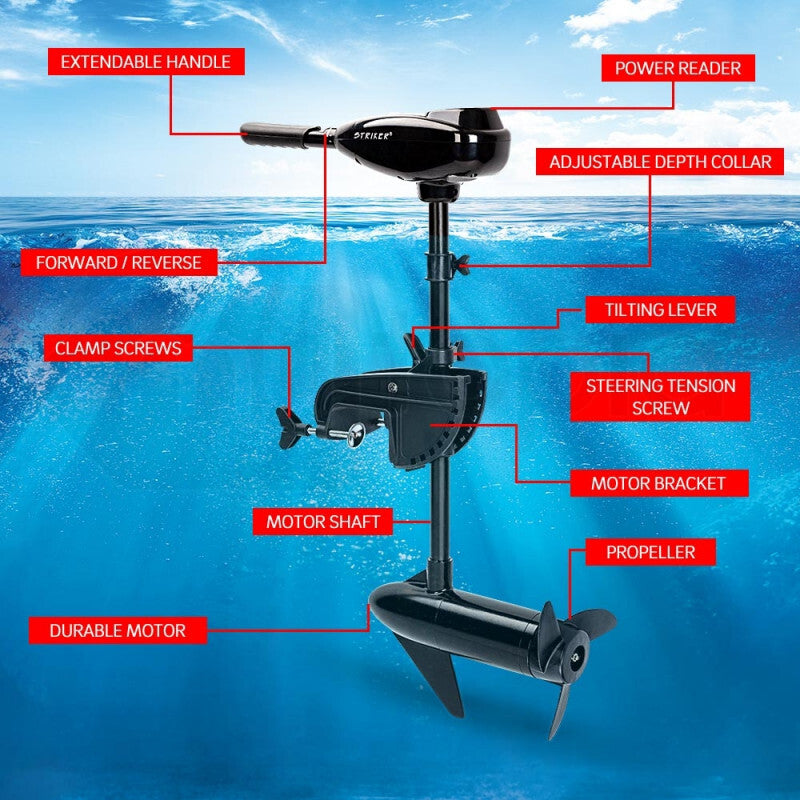 Load image into Gallery viewer, Striker 45 LBS Electric Trolling Motor Inflatable Boat Outboard Engine Fishing Marine
