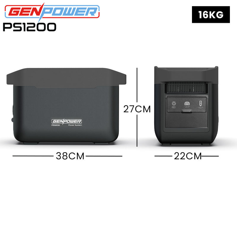 Load image into Gallery viewer, GENPOWER 1200W Portable Lithium Power Station 1075Wh LiFePo4, Multiple Voltage Output, 15W Wireless Charger, Ideal for Camping, Home Backup and Power Tools
