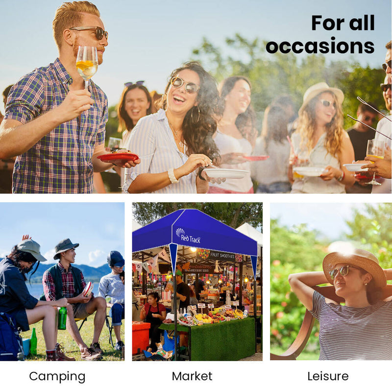 Load image into Gallery viewer, RED TRACK 3.6x2.2m Ultra Compact Folding Gazebo, Carry bag, Portable Outdoor Popup Marquee for Camping Beach, Navy Blue
