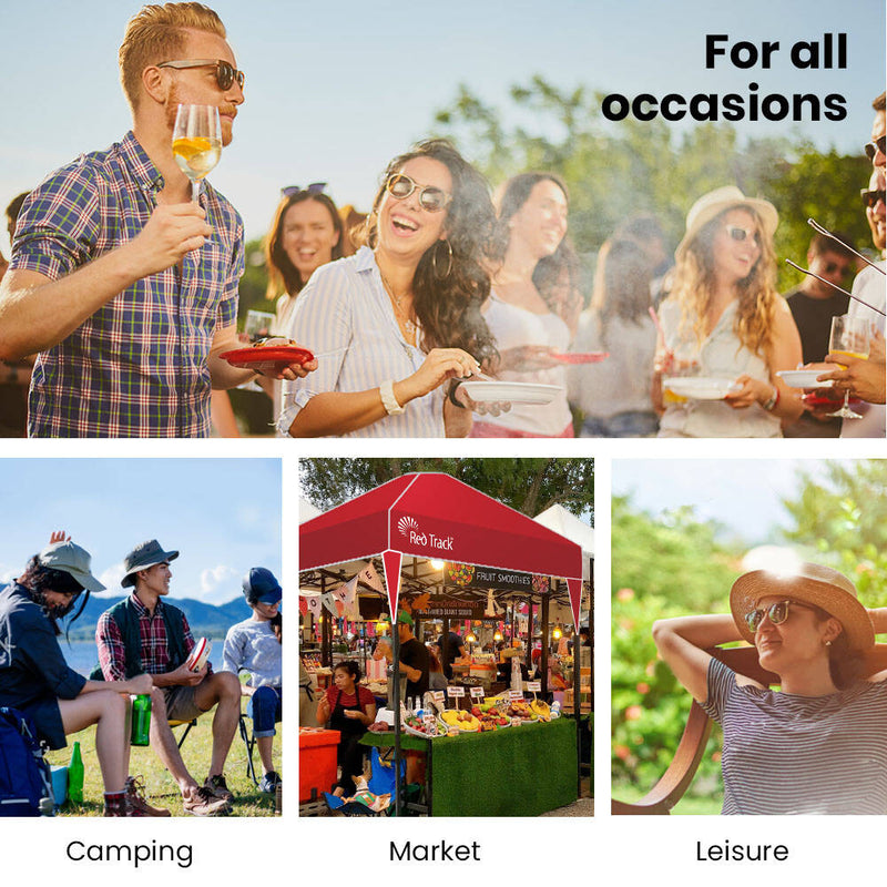 Load image into Gallery viewer, RED TRACK 3.6x2.2m Ultra Compact Folding Gazebo, Carry bag, Portable Outdoor Popup Marquee for Camping Beach
