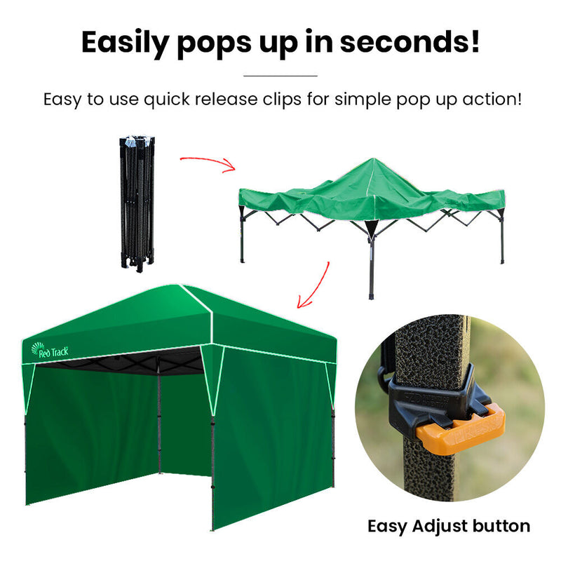Load image into Gallery viewer, RED TRACK 3.6x2.2m Ultra Compact Folding Gazebo, Walls, Carry bag, Portable Outdoor Popup Marquee for Camping Beach, Green
